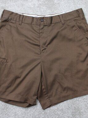 UPS Uniform Shorts Mens 36 Brown WearGuard 7" Flat Front Work Poly/Cotton